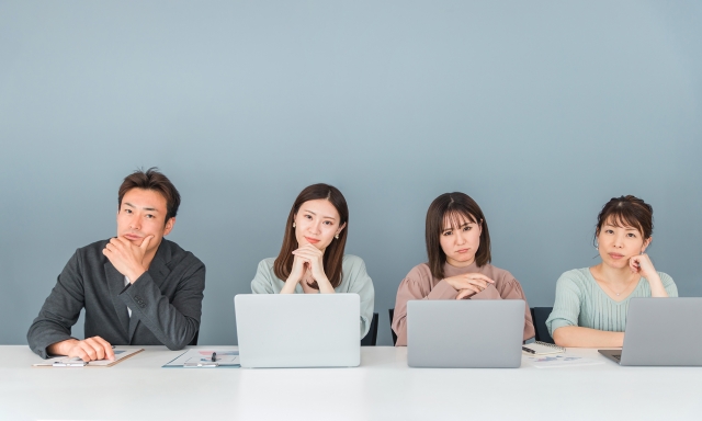 Concerned business people